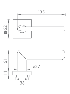 Vratno okovje MP ELIPTICA - HR 4165 5SQ T1 (BS - Mat črna)