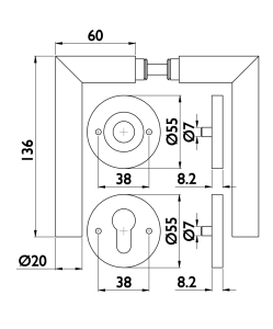 AKCIJA Vratno okovje TWIN VISION H 1802 (CM) - BB