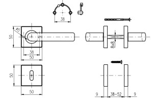 AKCIJA Vratno okovje ROSTEX TREVISO/H (MAT INOX) - WC