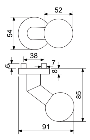 Krogla za vrata Richter KNOB 02 FIXED (MD)