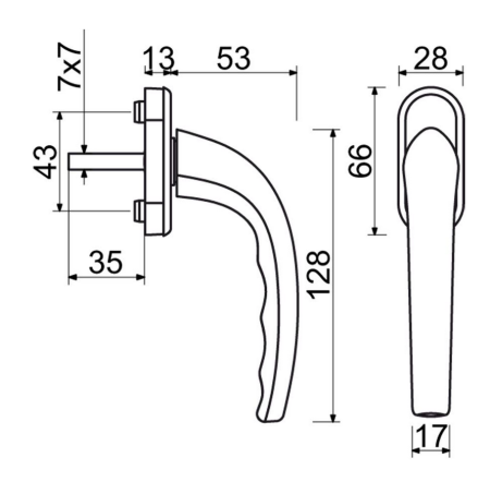 Okenska kljuka RICHTER RHW.007 (F9016)