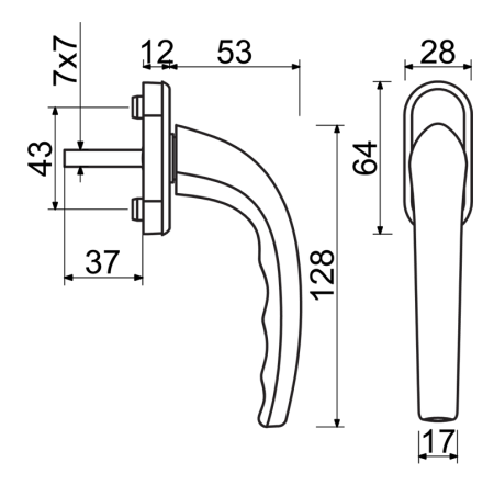 Okenska kljuka Richter RHW.005 (F9016)