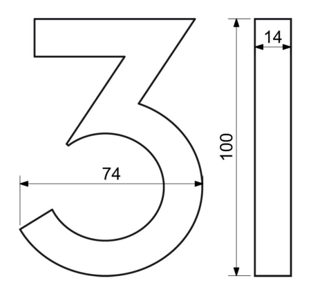 Hišna številka v "3D" izvedbi s strukturirano površino RICHTER RN.100LV