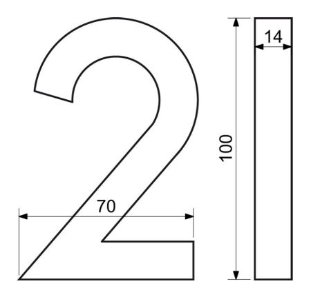 Hišna številka v "3D" izvedbi s strukturirano površino RICHTER RN.100LV