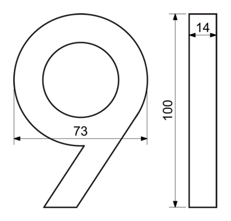 Hišna številka v "3D" izvedbi s strukturirano površino RICHTER RN.100LV