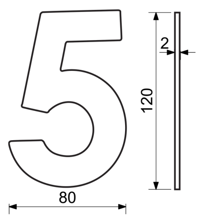 Hišna številka RICHTER RN.120L (inox)