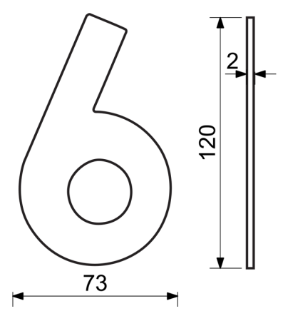 Hišna številka RICHTER RN.120L (inox)