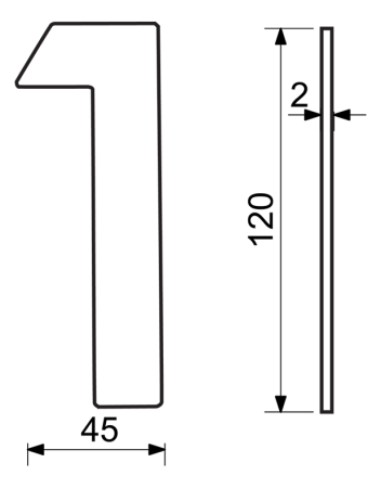 Hišna številka RICHTER RN.120L (inox)