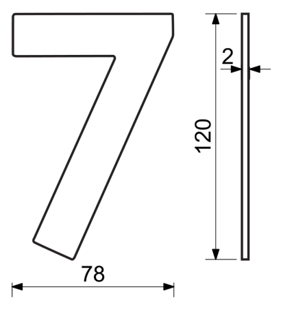 Hišna številka RICHTER RN.120L (črna)