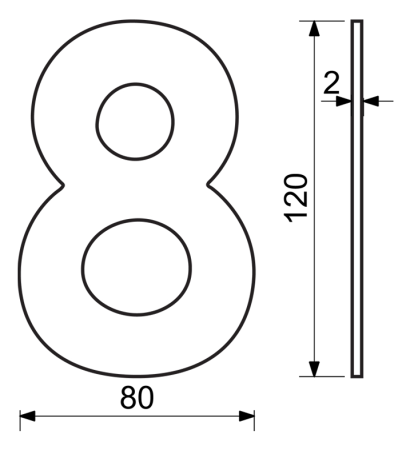 Hišna številka RICHTER RN.120L (črna)