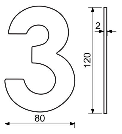 Hišna številka RICHTER RN.120L (črna)