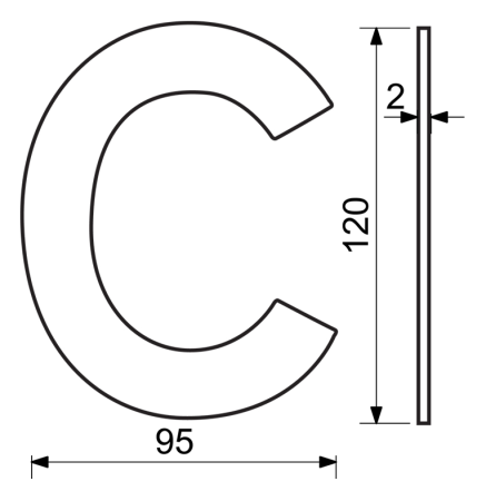 Hišna črka RICHTER RN.120L (črna)