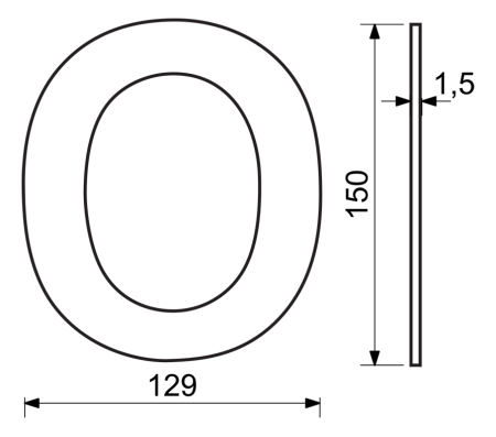 Hišna številka RICHTER RN.150L (inox)