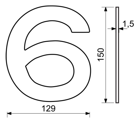 Hišna številka RICHTER RN.150L (inox)