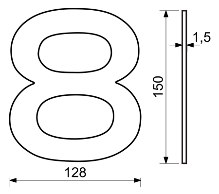 Hišna številka RICHTER RN.150L (inox)
