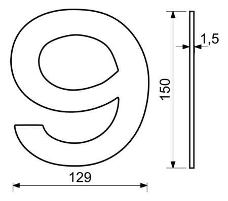 Hišna številka RICHTER RN.150L (inox)