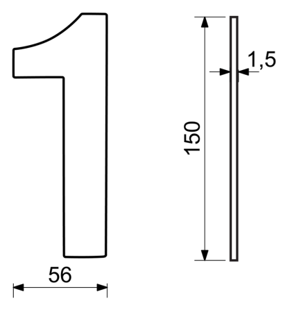 Hišna številka RICHTER RN.150L (inox)