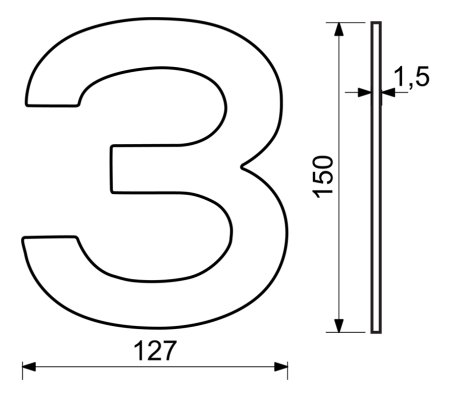 Hišna številka RICHTER RN.150L (inox)