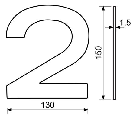 Hišna številka RICHTER RN.150L (črna)