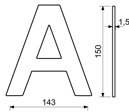 Hišna črka RICHTER RN.150L (inox)