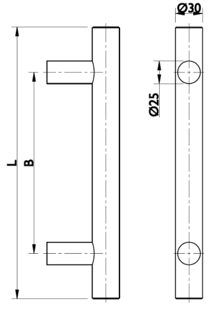 Ročaj TWIN BF 118000 - par (Ø 30 mm) - nerjaveče jeklo