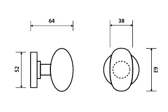 Vrata BALL TWIN PF34 HB (A - sijoča medenina)