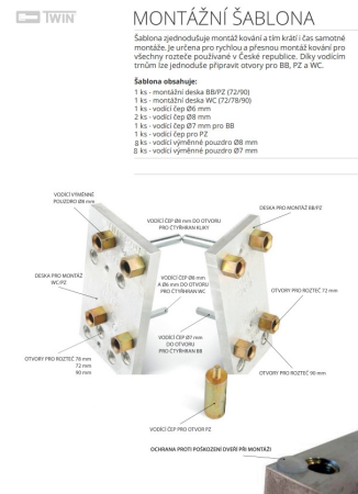 PROFI MONTAŽNA ŠABLONA TWIN 72/78/90 KOMPLET V KOVČKU Z ORODJEM ZA RAZSTAVLJANJE