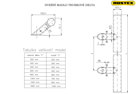 Kljuka za vrata ROSTEX DELTA (črna)