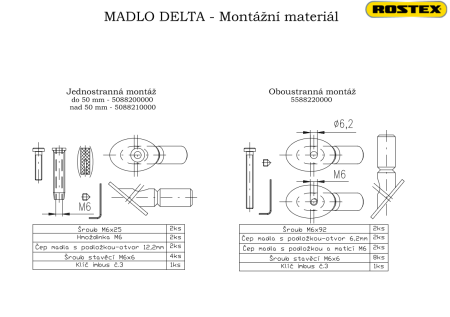 Kljuka za vrata ROSTEX DELTA (črna)