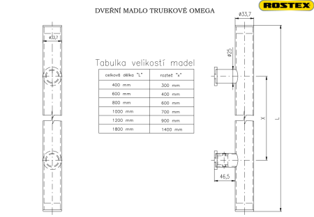 Kljuka za vrata ROSTEX OMEGA (črna)